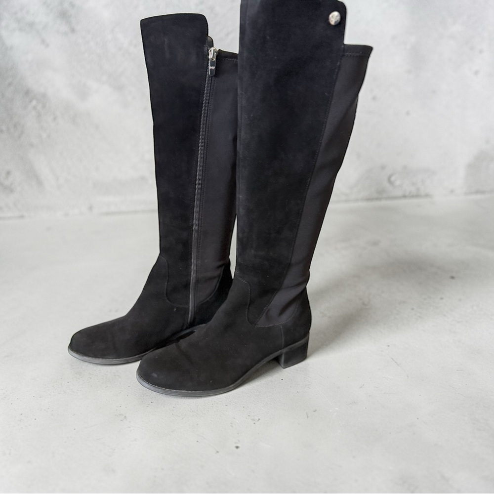 Marc Fisher Incept Black Suede Riding Boots Size 8M